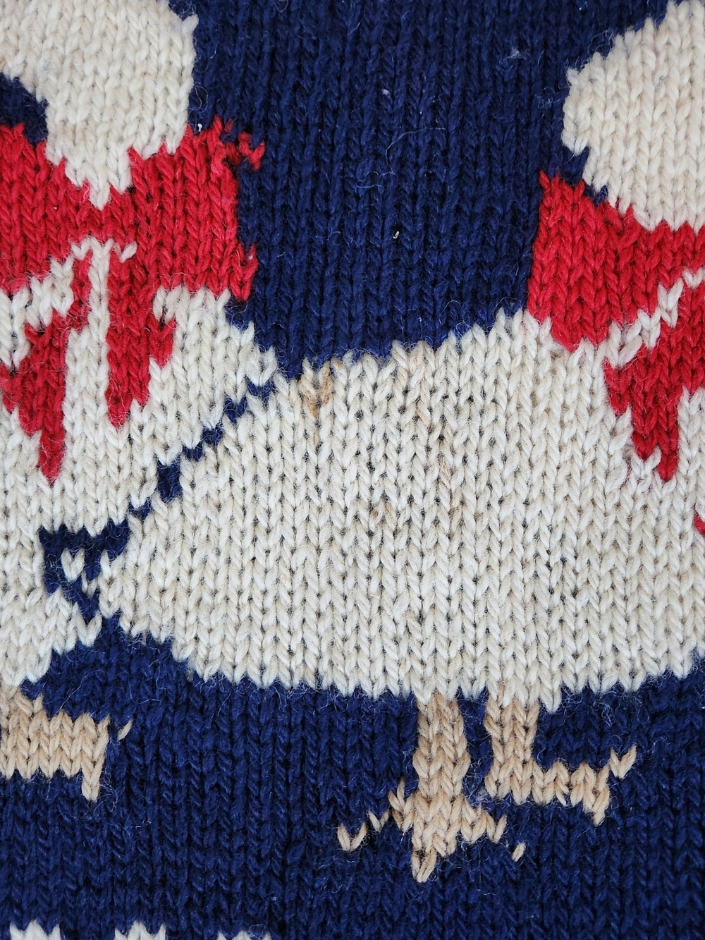 Woolrich Mallard goose Hearts Sweater Vintage 90s, Sz Large 100% Wool Kitsch - Picture 4 of 6